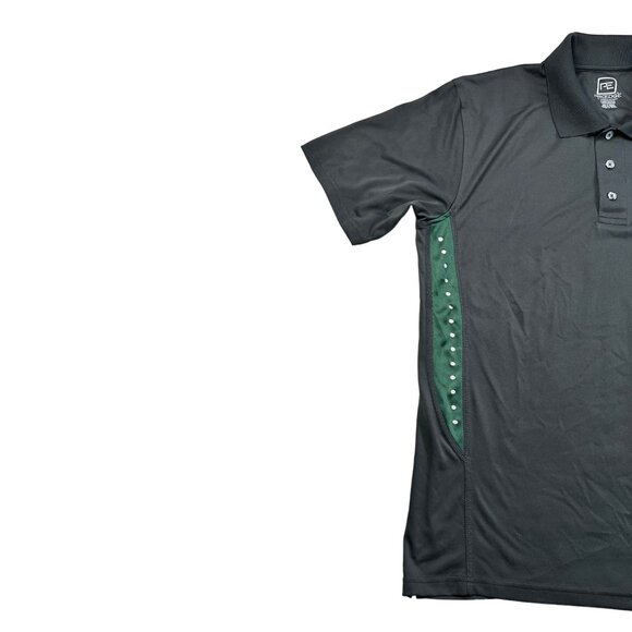 Pro Edge Shirt Men's S/S MICHIGAN STATE SPARTANS Polo Gray Green White Lg - Picture 3 of 10